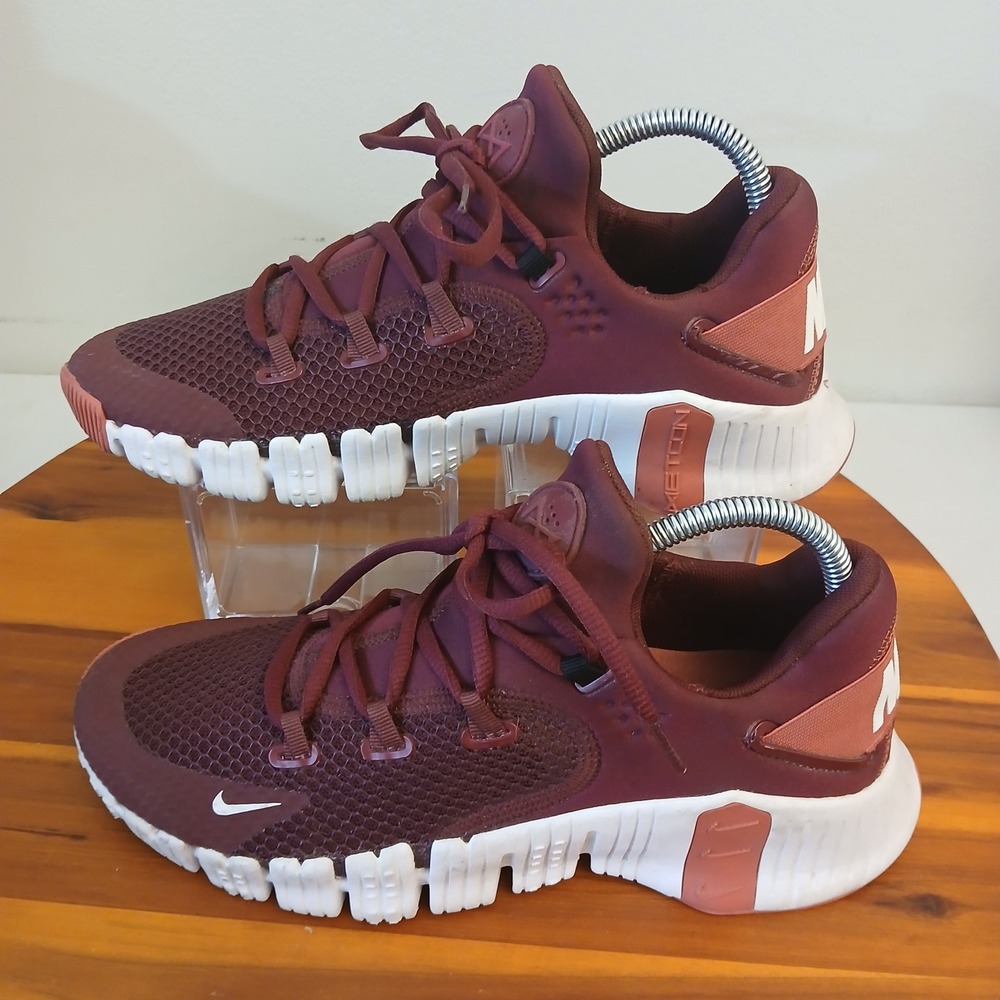 Nike Free Metcon 4 Womens 9 Burgundy Running Shoes Sneakers CZ0596-669